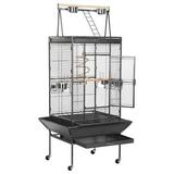 Yaheetech H68.5 Metal Parrot Cage Rolling Bird Cage Playtop Canary Cockatiel