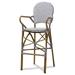 Baxton Studio Marguerite Classic French Indoor and Outdoor Grey and White Bamboo Style Bistro Stackable Bar Stool