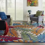 Nourison Aloha Indoor/Outdoor Tropical Botanical Multicolor 7 10 x 10 6 Area Rug (8 x 11 )