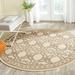 SAFAVIEH Courtyard Colton Geometric Indoor/Outdoor Area Rug 5 3 x 5 3 Round Natural/Brown