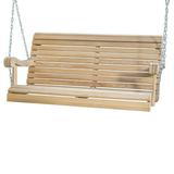 Hershy Way Cypress Porch Swing USA Amish Made 4 Foot Wooden Swing with Zinc Chain Supports up to 500 lbs