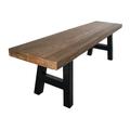 Gina Outdoor Light Weight Concrete Dining Bench Natural Oak Finish