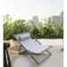 Armen Living Wave Outdoor Patio Aluminum Deck Chair Grey