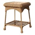Jeco Wicker Patio End Table in Honey