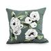 Simply Daisy 18 x 18 Radiant Rose Green Floral Print Decorative Outdoor Throw Pillow