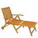 Northlight 55 Acacia Wood Outdoor Patio Chaise Lounge Chair - Brown