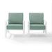 Crosley Furniture Kaplan Patio Arm Chair in Mist and White (Set of 2)