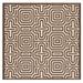 SAFAVIEH Courtyard Holly Geometric Indoor/Outdoor Area Rug 6 7 x 6 7 Square Chocolate/Natural