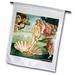 3dRose Botichelli The Birth of Venus 1485 famous classic art by Italian masters Ocean Sea shell masterpiece - Garden Flag 18 by 27-inch