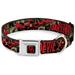 Marvel Comics Pet Collar Dog Collar Metal Seatbelt Buckle Daredevil Action Poses Comic Panels Grays Red 15 to 24 Inches 1.0 Inch Wide