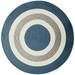 Colonial Mills 9 Blue and White Hand Braided Round Area Throw Rug