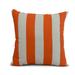 Simply Daisy 18 x 18 Rugby Stripe Stripe Print Outdoor Pillow Orange