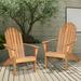 Gymax 2PCS Wooden Classic Adirondack Chair Lounge Chair Outdoor Patio Natural