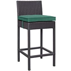 Modern Contemporary Urban Design Outdoor Patio Balcony Garden Furniture Bar Side Stool Chair Rattan Wicker Green