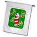 3dRose Red White Barbershop Pole with Notes On Green - Garden Flag 12 by 18-inch