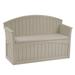 Suncast 50 Gallon Resin Outdoor Deck Storage Bench for Patio Light Taupe