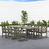 Renaissance Outdoor 7-Piece Hand-scraped Wood Patio Dining Set with Extension Table