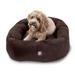 Majestic Pet Faux Suede Bagel Pet Bed for Dogs Calming Dog Bed Washable Medium Chocolate