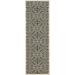 SAFAVIEH Courtyard Holly Geometric Indoor/Outdoor Runner Rug 2 3 x 12 Sand/Black