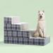 Zinus Foam 22 4-Step Pet Stairs Large Grey Plaid