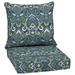 Arden Selections Outdoor Deep Seat Cushion Set 24 x 24 Water Repellent Fade Resistant Deep Seat Bottom and Back Cushion for Chair Sofa and Couch 24 x 24 Sapphire Aurora Blue Damask