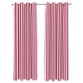 Jordan Manufacturing 54 x 84 Pompeii Red Stripe Grommet Semi-sheer Outdoor Curtain Panel (2 Pack)