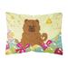 Carolines Treasures BB6142PW1216 Easter Eggs Chow Chow Red Canvas Fabric Decorative Pillow 12H x16W multicolor