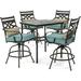 Hanover Montclair 5-Piece Steel Outdoor Counter-Height Patio Dining Set with Table Seats 4