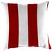 Jordan Manufacturing 16 x 16 Cabana Stripe Red Stripe Square Outdoor Throw Pillow