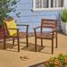 Jaxson Outdoor Acacia Wood Dining Chairs Set of 2 Dark Brown