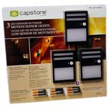 Capstone Motion Sensor LED Wall Mount Lights 3 Pack Plastic Finish Black