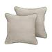 Humble and Haute Humble + Haute Sunbrella Cast Silver Indoor/Outdoor Corded Pillow Set of 2 18 in h x 18 in w