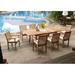 Teak Dining Set:8 Seater 9 Pc - 94 Rectangle Table and 8 Hari Stacking Arm Chairs Outdoor Patio Grade-A Teak Wood WholesaleTeak #WMDSHR7