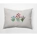 Simply Daisy 14 x 20 Flower Trio Light Blue Floral Decorative Outdoor Pillow