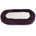 Majestic Pet Sherpa Villa Velvet Bagel Pet Bed for Dogs Calming Dog Bed Washable Extra Large Aubergine