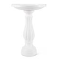 Bloem Promo Birdbath With Pedastal: White - 17 Basin With 2 Depth 25 Fillable Pedastal Smooth Gloss Durable & Weather Resistant Resin For Indoor &Outdoor Use Gardening