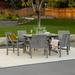 Walker Edison Grey Wash Chevron 7-Piece Wood Outdoor Patio Dining Set