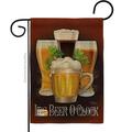 Breeze Decor BD-BV-G-117028-IP-DB-D-US13-BD 13 x 18.5 in. Its Beer O Clock Burlap Happy Hour & Drinks Beverages Impressions Decorative Vertical Double Sided Garden Flag