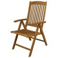 SeaTeak Avalon Folding Multi-Position Deck Chair with Arms Oiled Finish