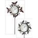 Decorative Garden Stake Thermometer 2 asst Butterfly & Leaves