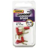 Jandorf 60988 Vinyl Insulated Locking Spade Terminal Red 22-18 AWG