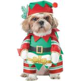 Santa s Little Helper Elf Pup Dog Costume Christmas Pet Hat Bone SMALL