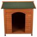 TRIXIE Classic Weatherproof Insulated XXL Wooden Outdoor Dog House with Slope Roof Brown