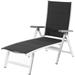 MÅ�d Furniture Everson Modern Outdoor Padded Folding Chaise Lounge Chair with All-Weather Aluminum Frames Grey Sling EVERCHS-W-GRY