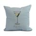 Simply Daisy 18 x 18 Martini Glass Happy Hour Geometric Print Outdoor Pillow Pale Blue