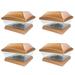 iGlow 4 Pack Copper / White Outdoor Garden 6 x 6 Solar SMD LED Post Deck Cap Square Fence Light Landscape PVC Vinyl Wood