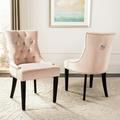 SAFAVIEH Harlow Glam Tufted Ring Chair with Silver Nailheads Set of 2 Blush Pink