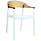 Carmen Modern Dining Chair White Seat Transparent Amber Back (Pack of 2)