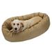 Majestic Pet Poly/Cotton Bagel Pet Bed for Dogs Calming Dog Bed Washable Large Khaki