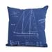 Simply Daisy 20 x 20 Sail Plan Geometric Print Outdoor Pillow Blue Print Blue